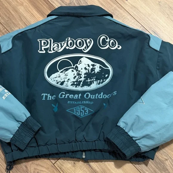Playboy By PacSun Ski Puffer Jacket in Navy & Grey. Size M/L. - Picture 8 of 16